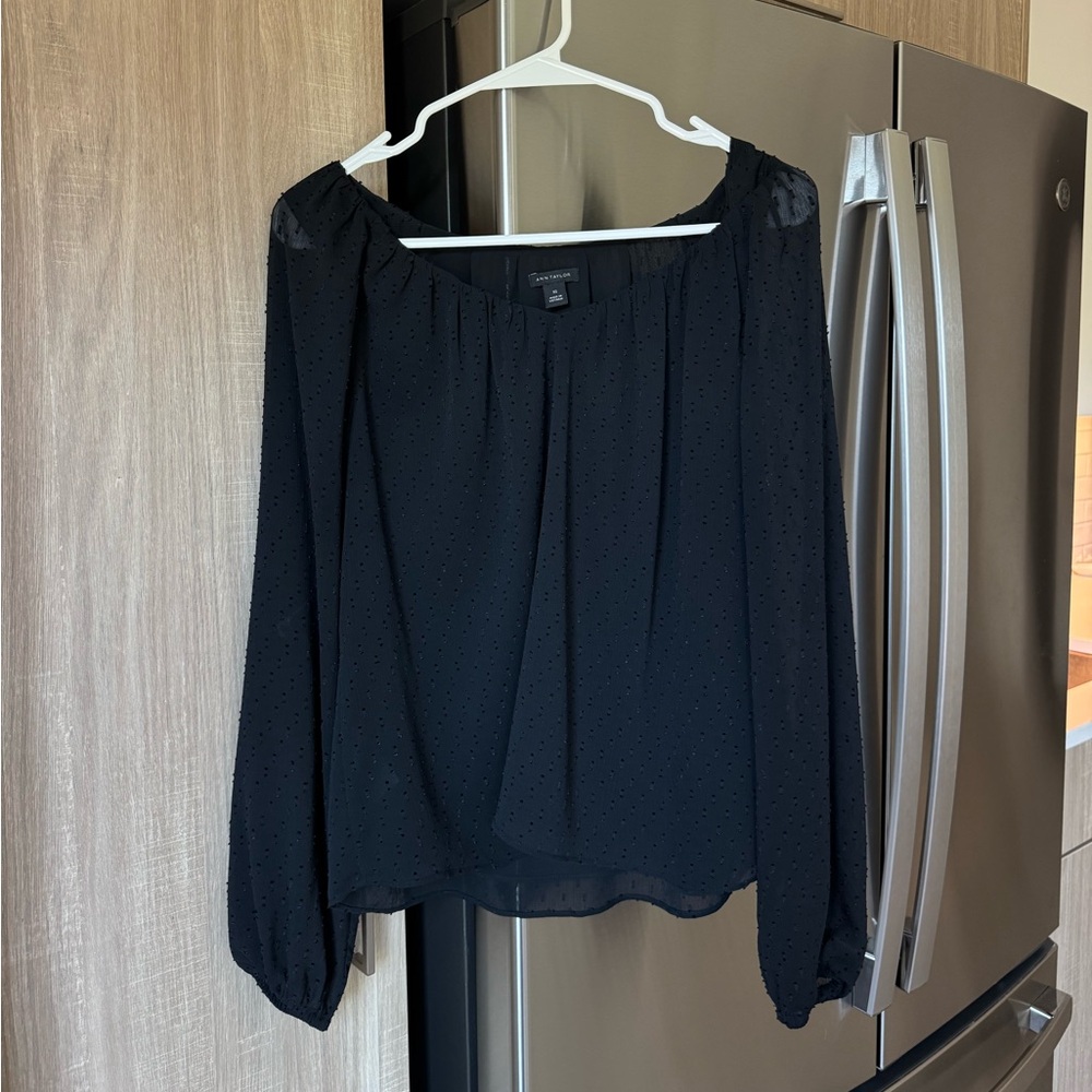 Ann Taylor Black Sheer Women's Top